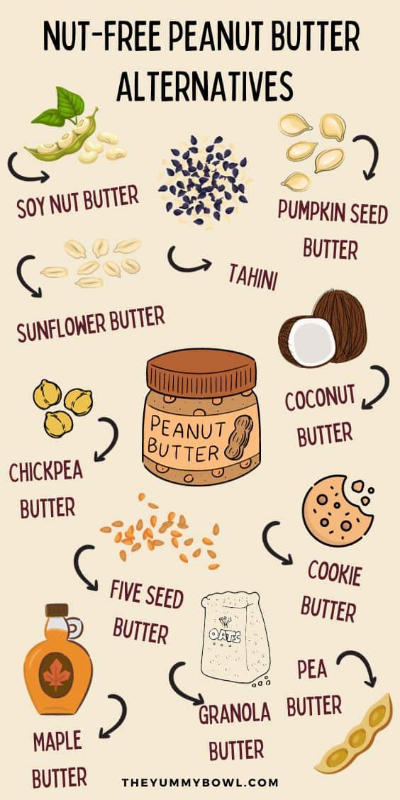 inforgraphic for peanut butter alternatives.