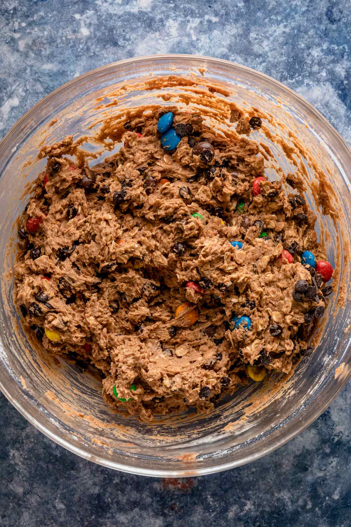 nutella monster cookie dough in a bowl