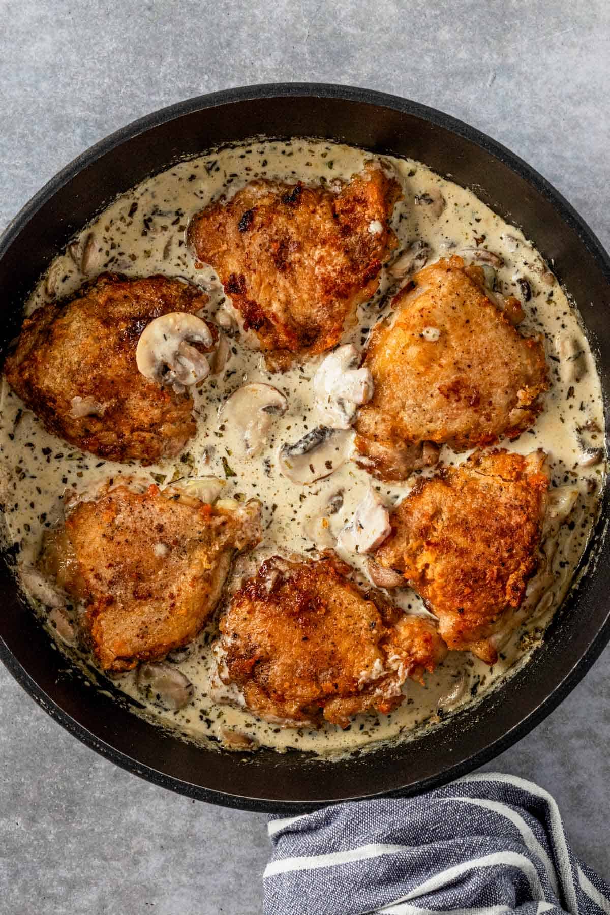 pan fried chicken thighs.