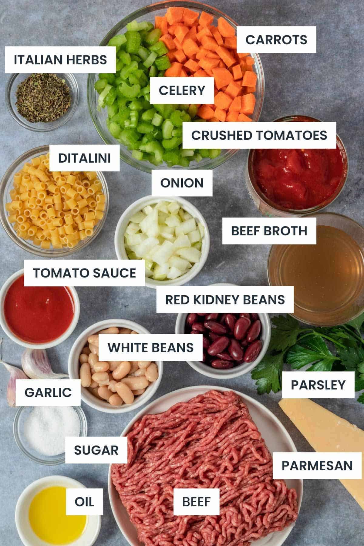 Pasta Fagioli Soup Ingredients