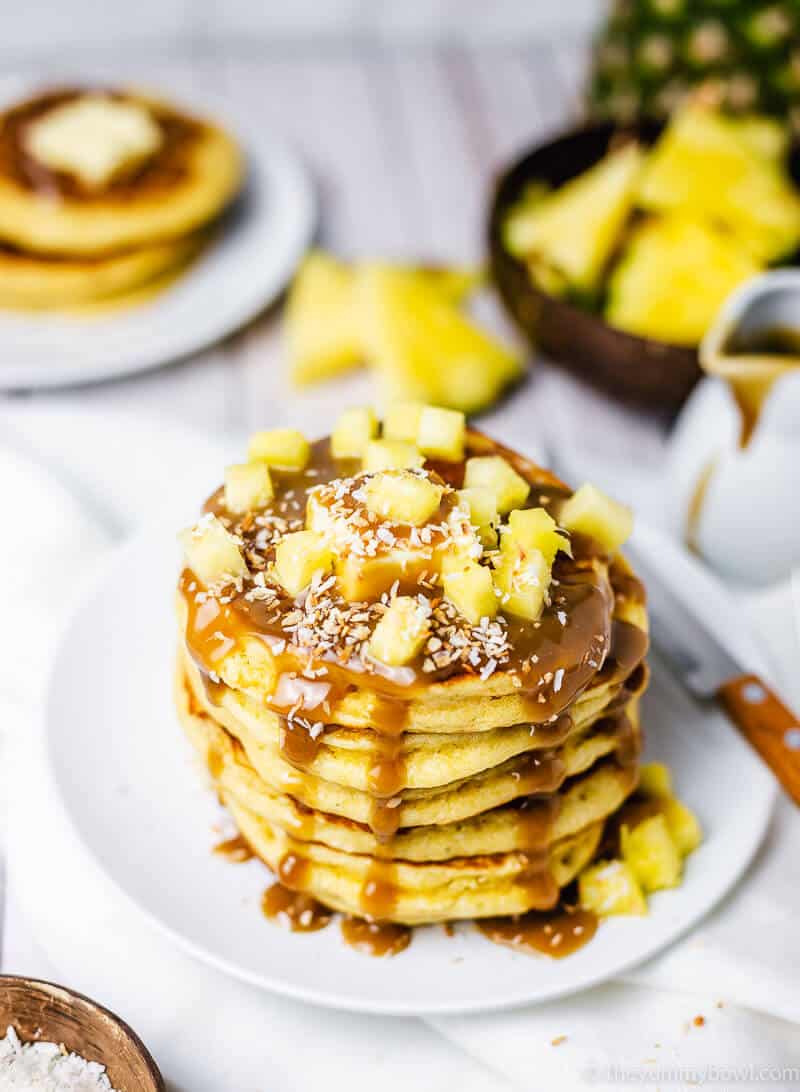 Pineapple Pancakes (Pina Colada Pancakes) | Gluten free