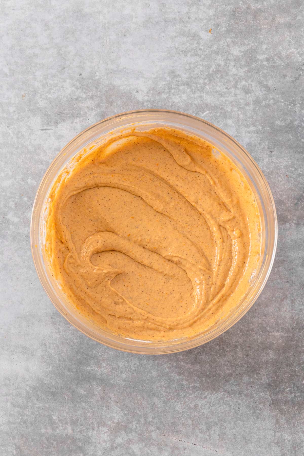 Pumpkin Cream Cheese Dip ingredients mixed in a bowl