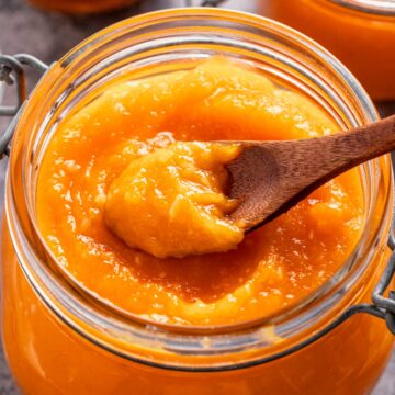 pumpkin jam in a jar.