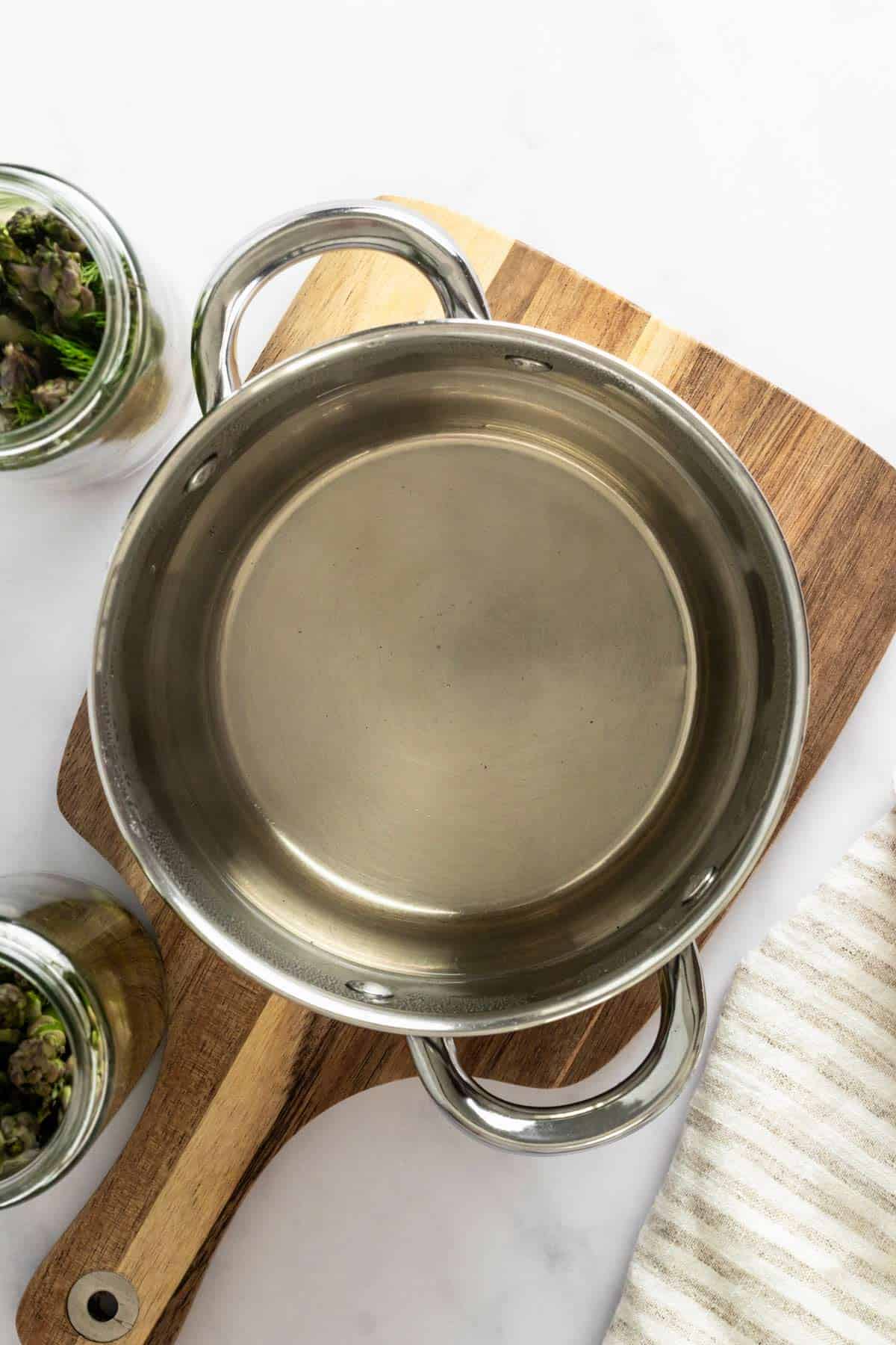 vinegar mixture cooking in saucepan.