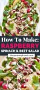 Raspberry, Spinach, and Beet Green Salad - healthy, summer salad recipe loaded with raspberries, pecans, fresh spinach, feta, and beet leaves. This recipe uses just a few ingredients and is simply delicious on its own. But what makes this salad unforgettably delicious is the Creamy Greek Yogurt Herb Dressing. - The Yummy Bowl