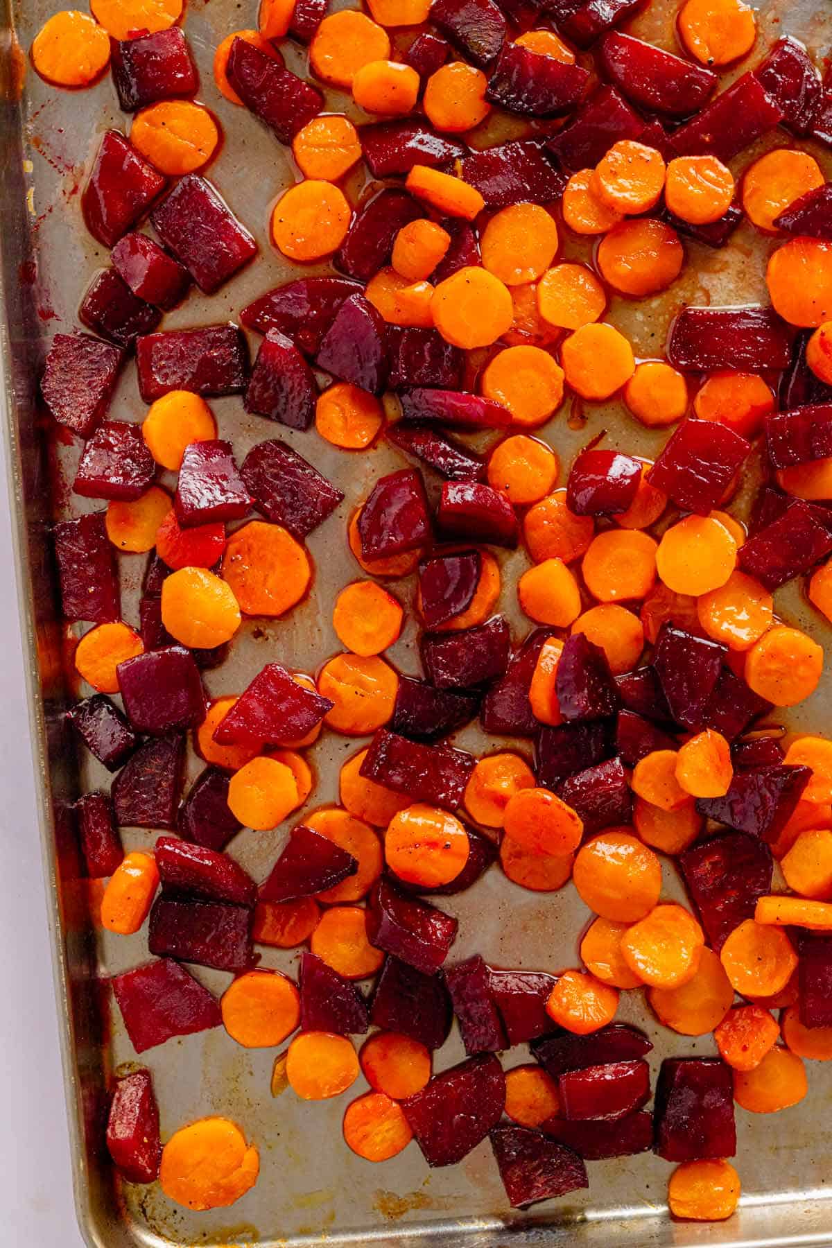 roasted beets and carrots.