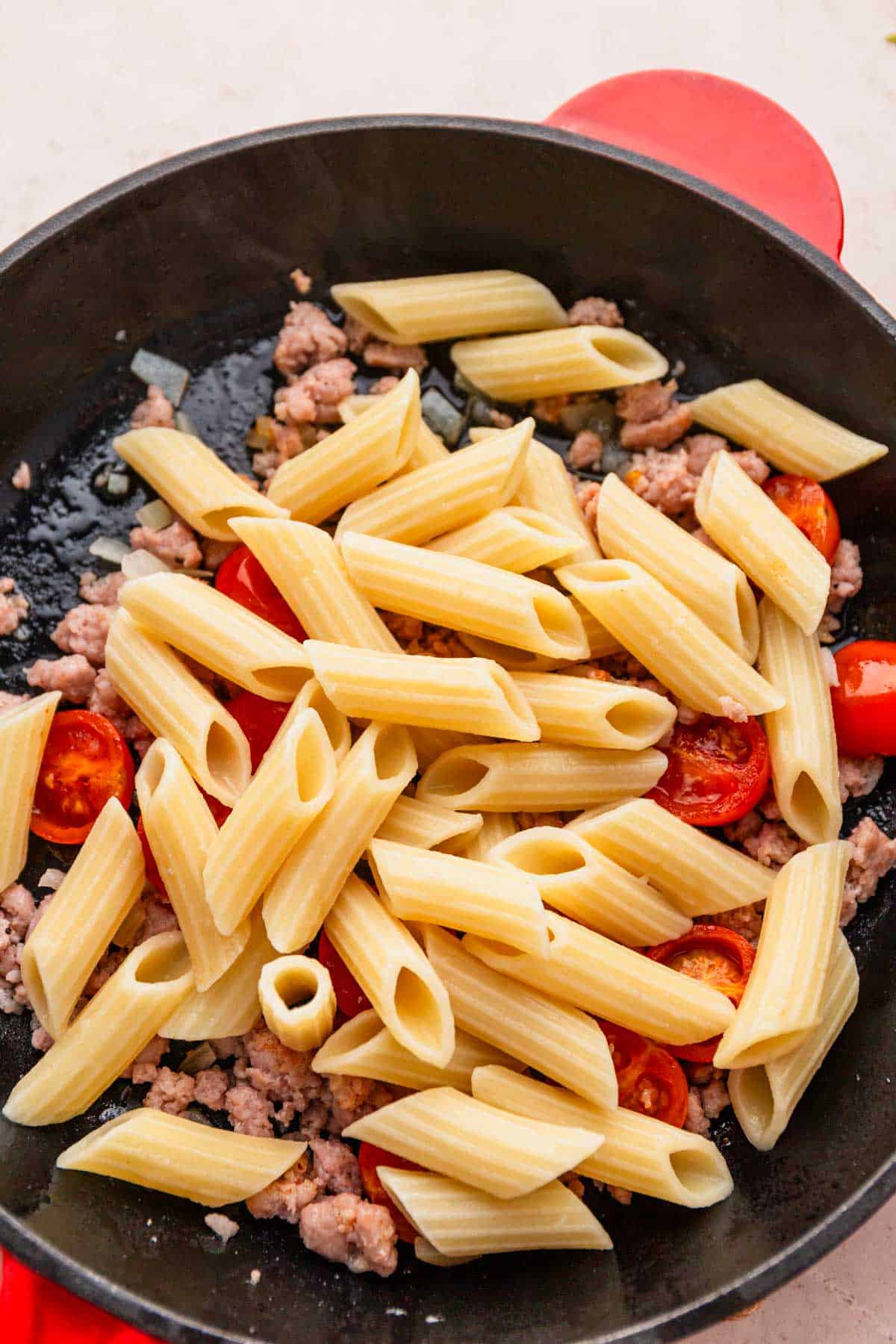 sausage pasta skillet.