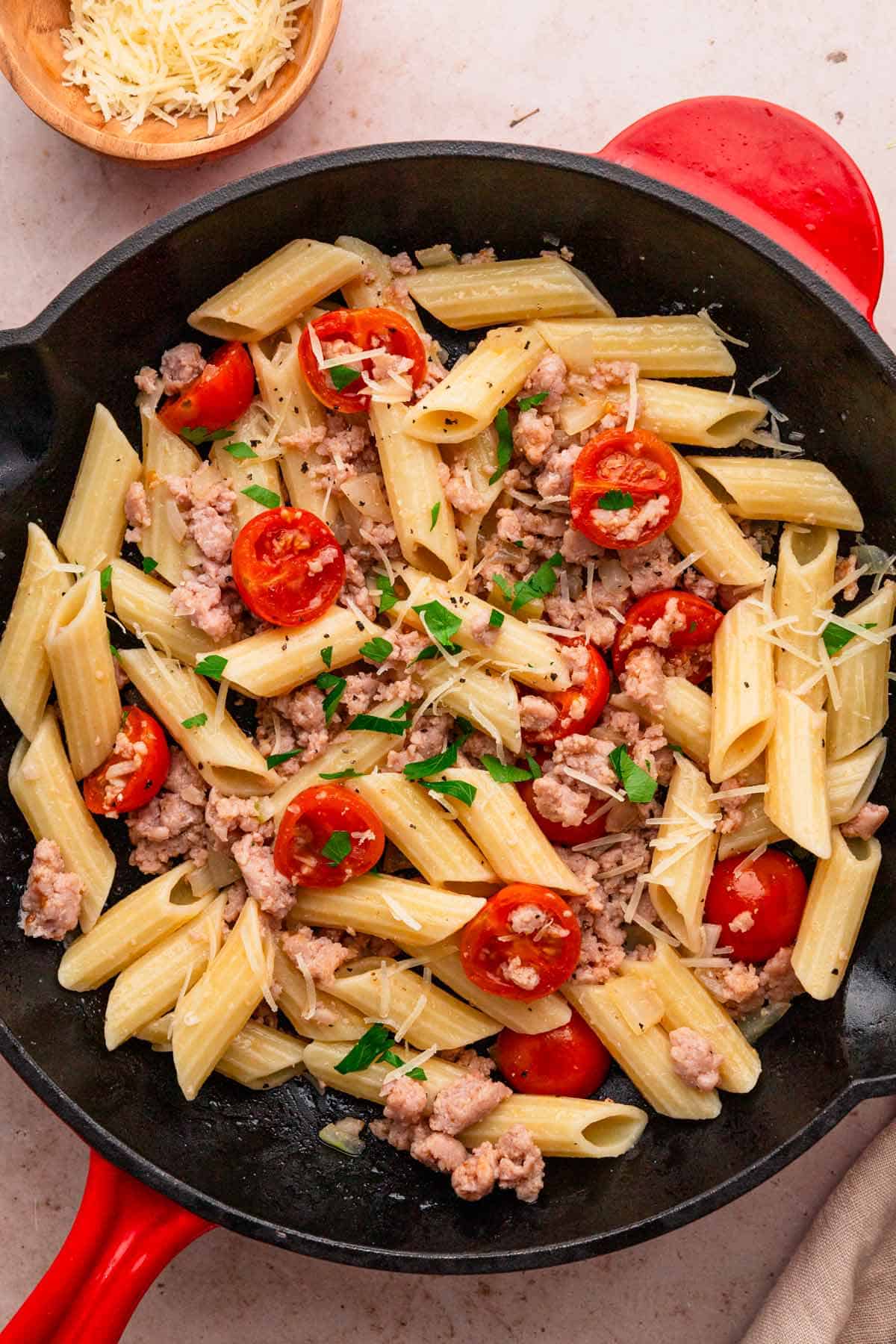 sausage pasta skillet.