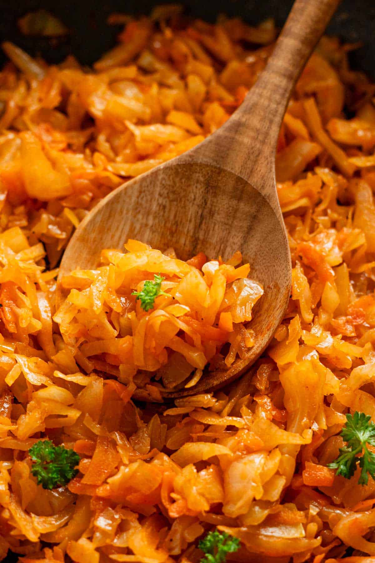 sauteed cabbage with carrots.