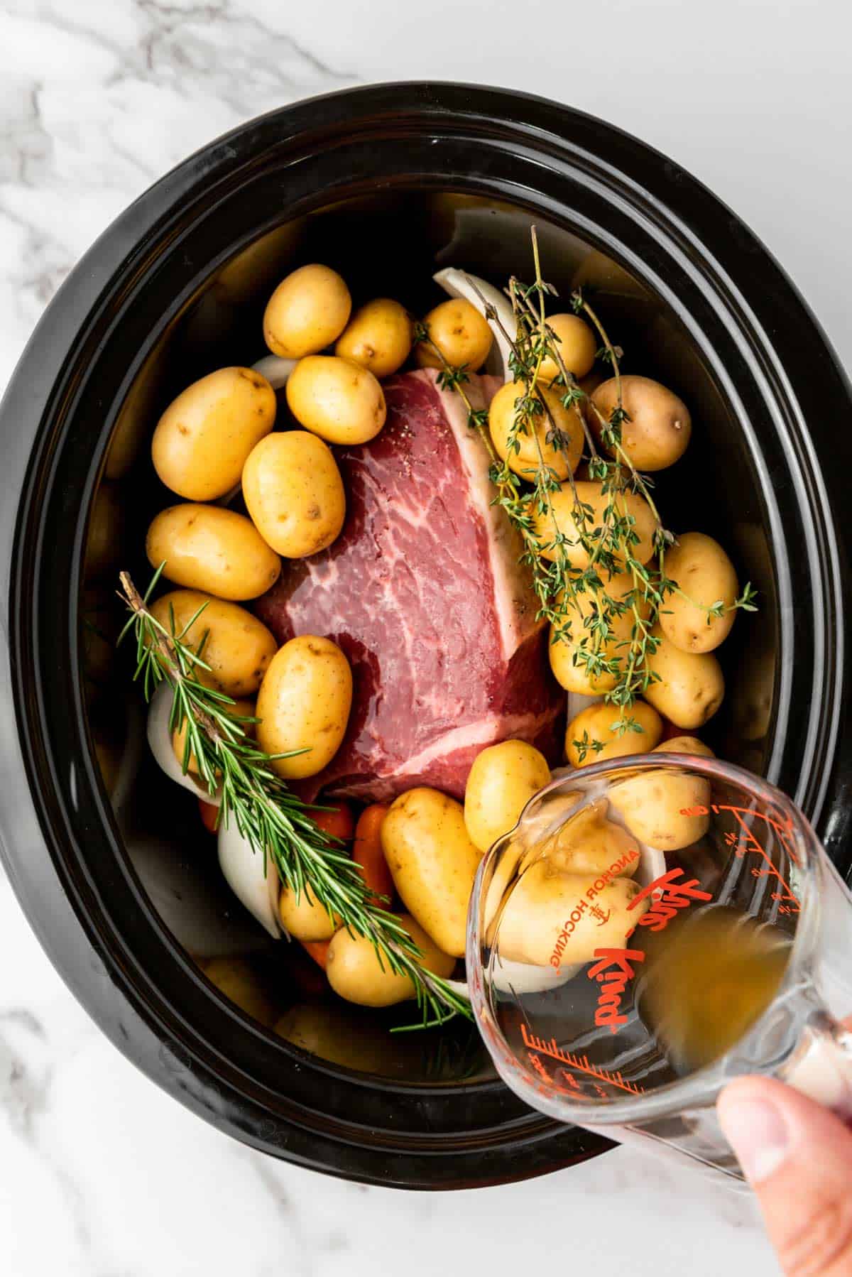 rump roast with vegetables in slow cooker