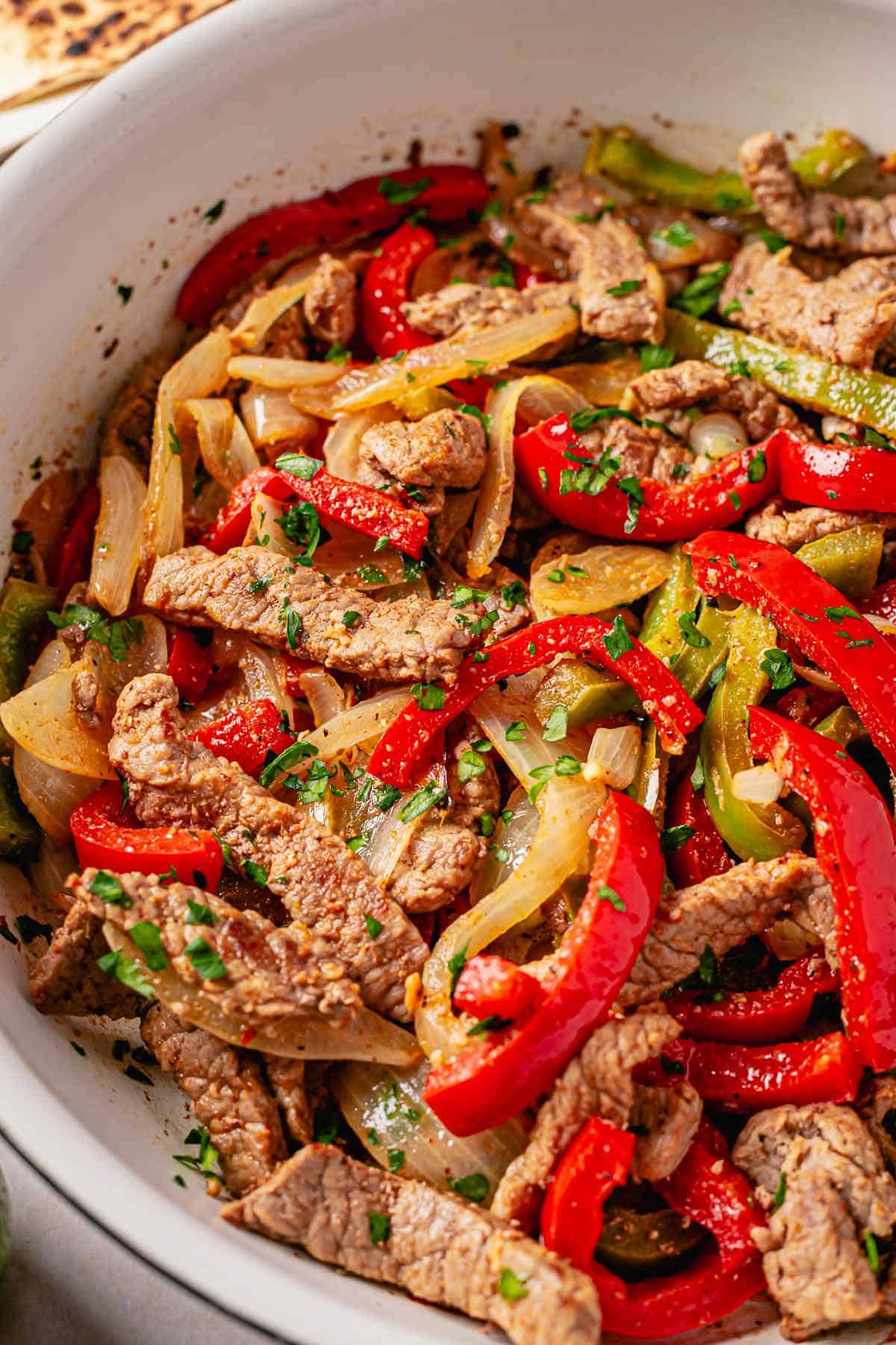 steak fajita taco skillet