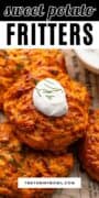 sweet potato latkes with sour cream.