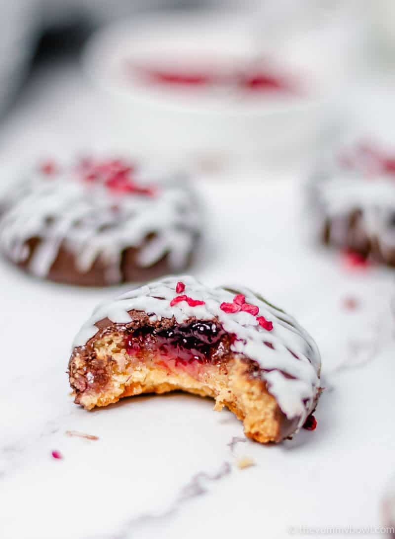 Thumbprint Cookies with Jam and Chocolate (Vegan, Gluten-free, Dairy-Free)