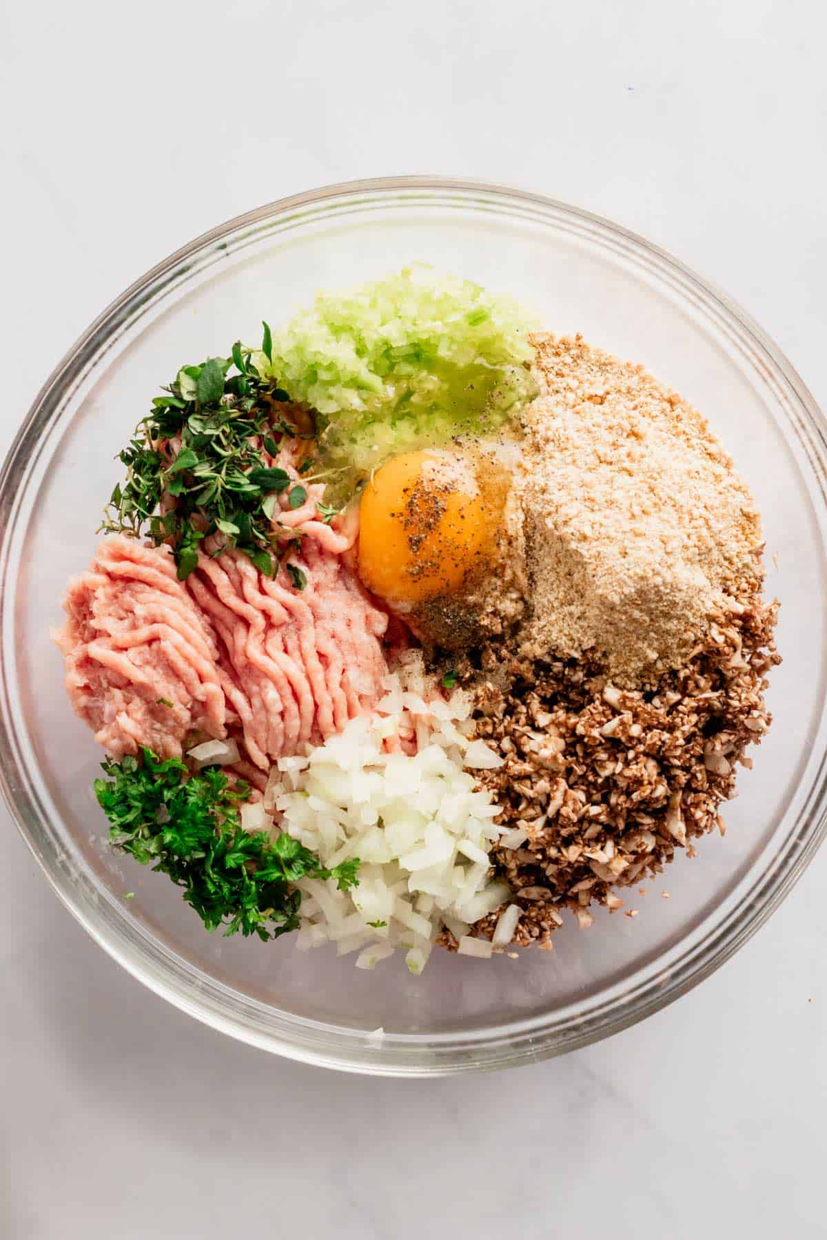 ingredients for turkey meatballs.