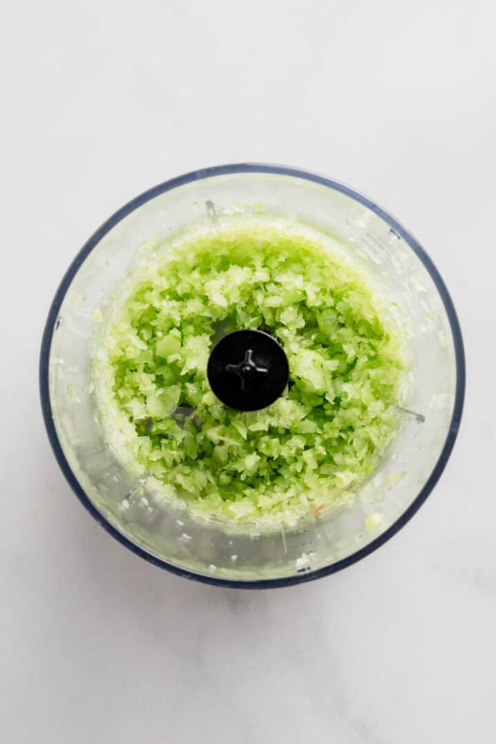 celery in food processor.