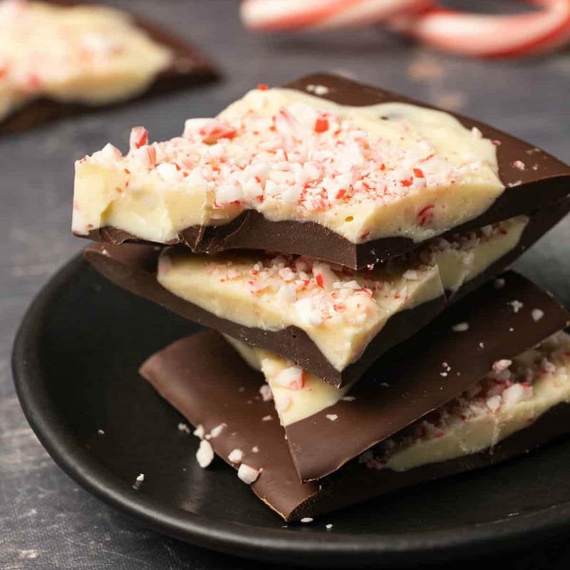 White and Milk chocolate Peppermint Bark