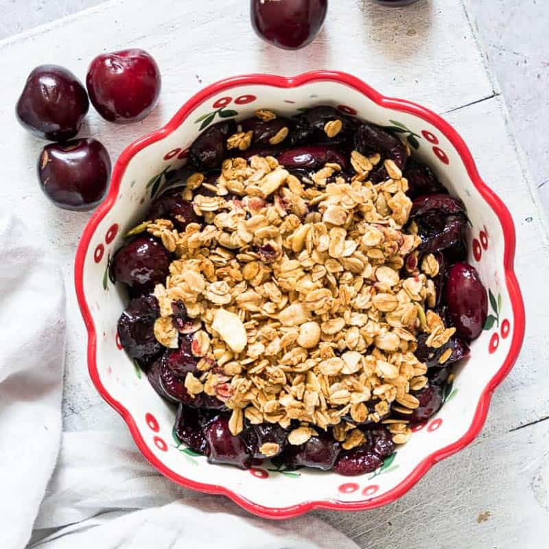 Air Fryer Cherry Crisp {Vegan, Gluten Free}