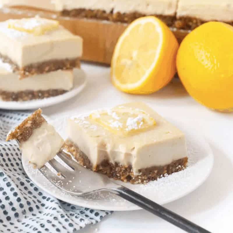 No bake lemon vegan bars