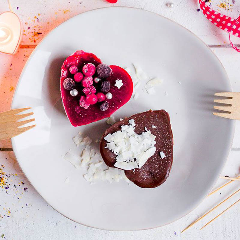 Triple layer cheesecake hearts