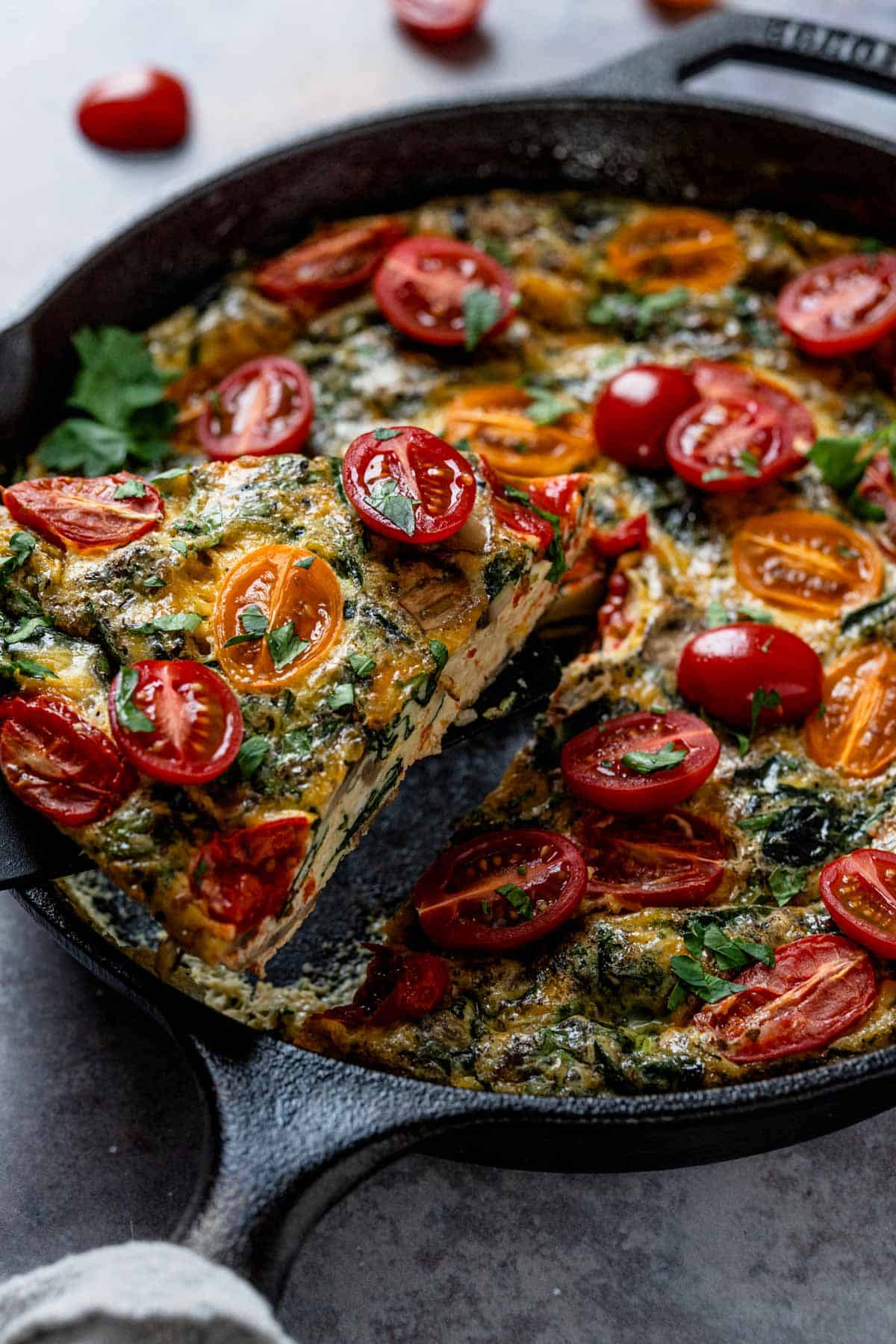 Healthy Breakfast Vegetable Frittata slice