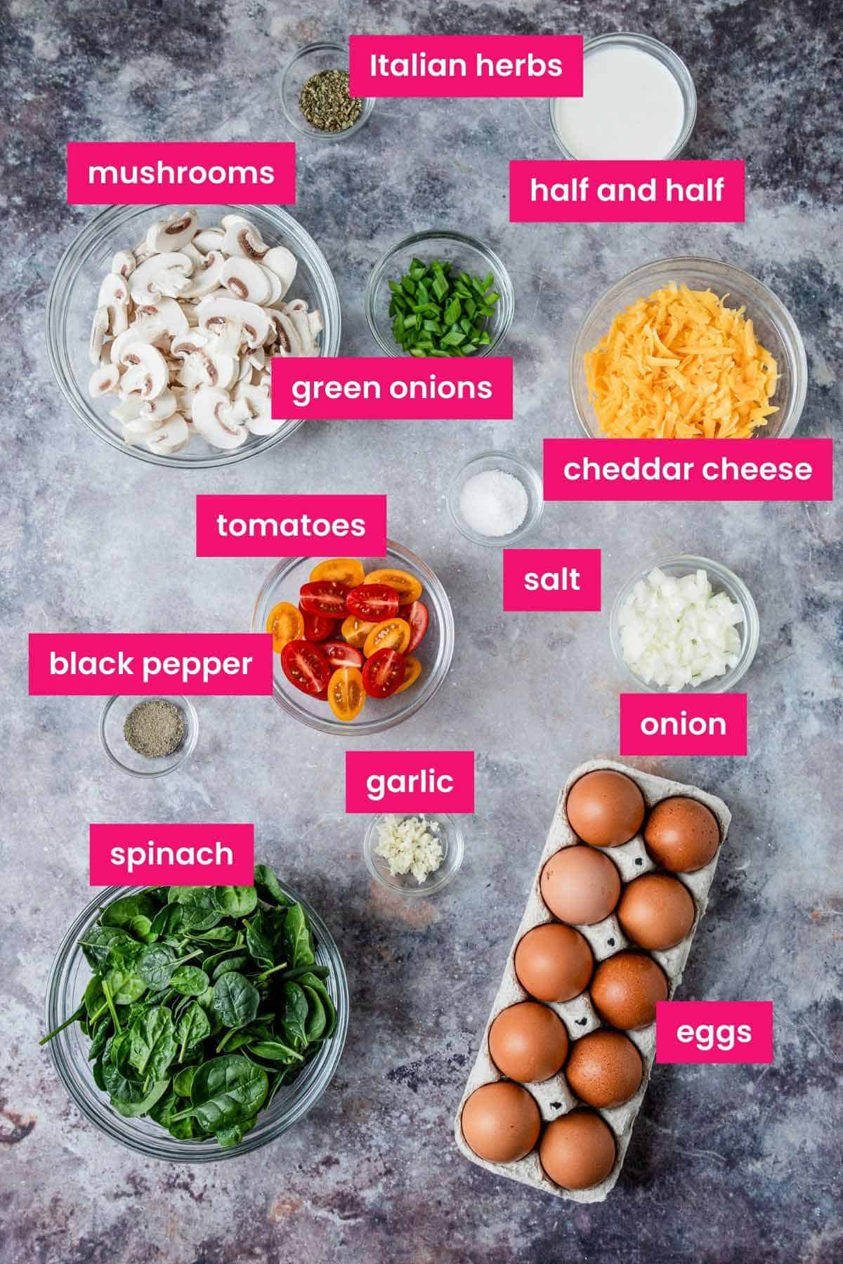 vegetable frittata ingredients