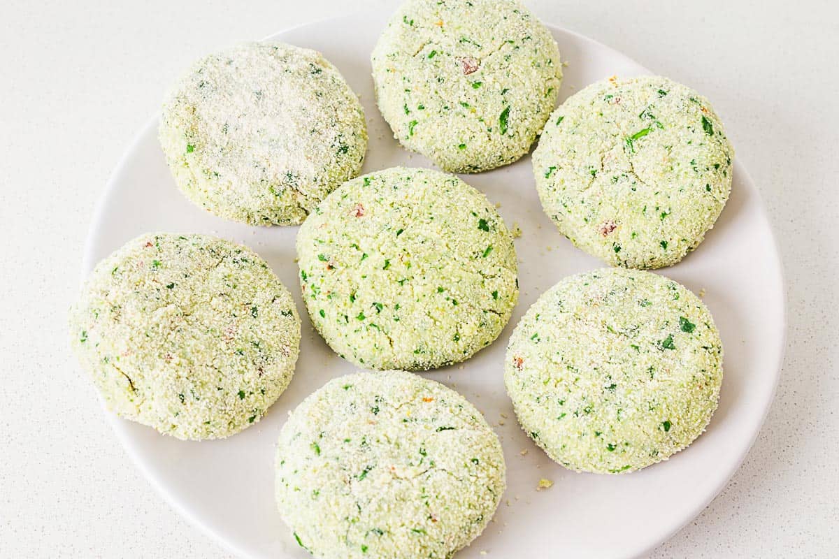 Broccoli spinach and cauliflower fritters/patties