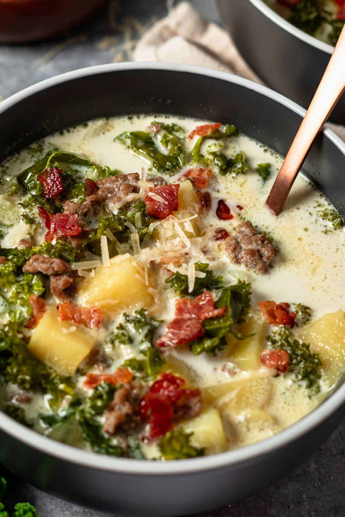 One Pot Zuppa Toscana Soup in a bowl